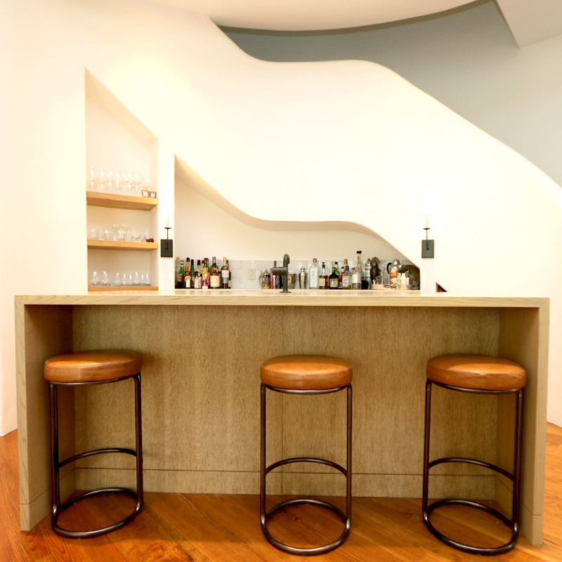 home bar under stairs