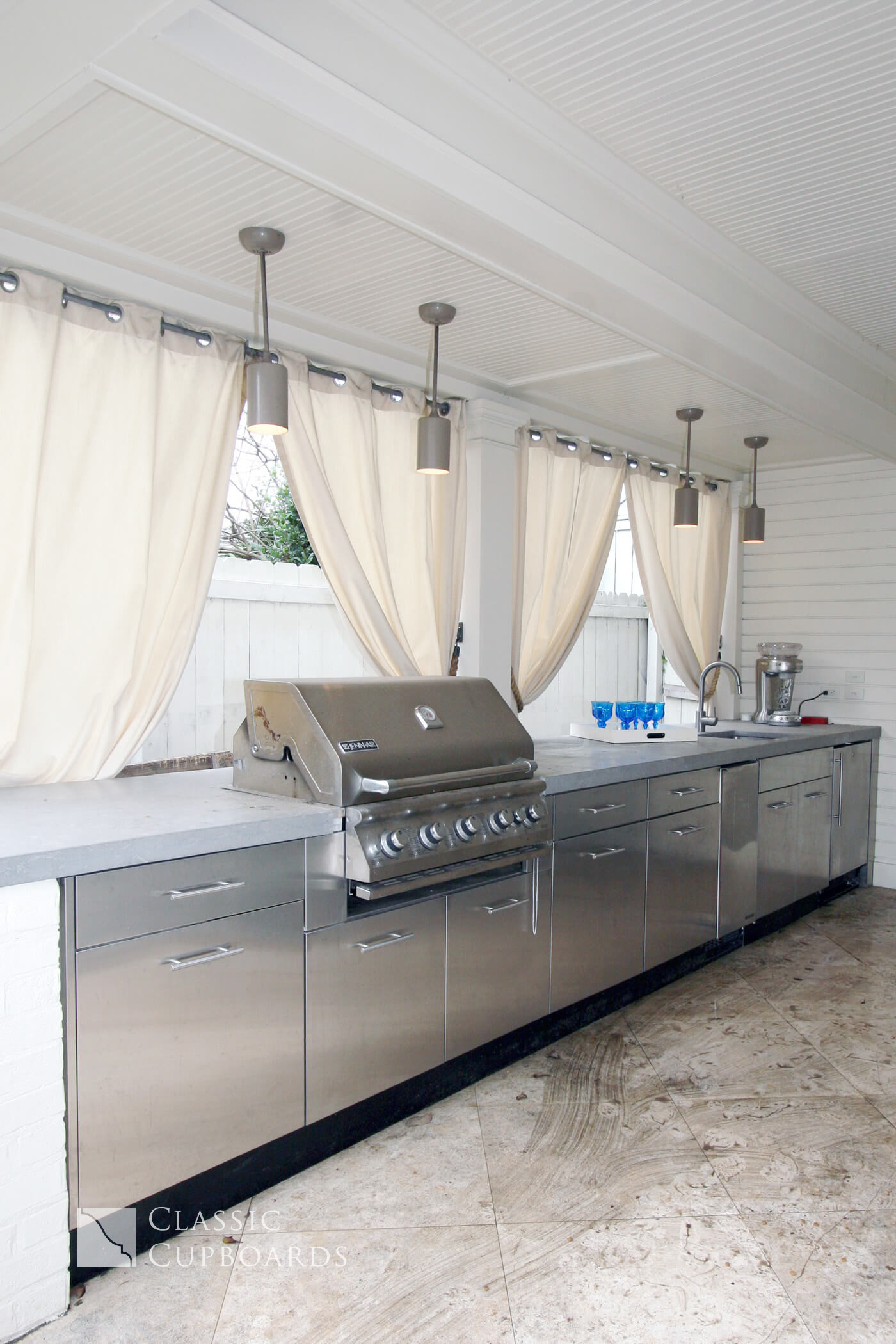 custom metal outdoor kitchen cabinets