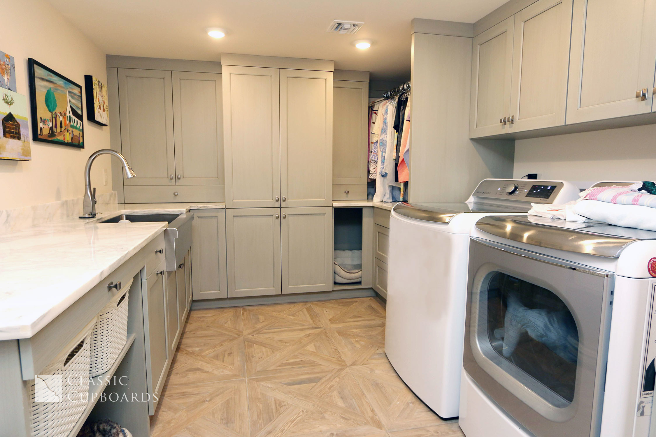 Transitional Style Laundry room